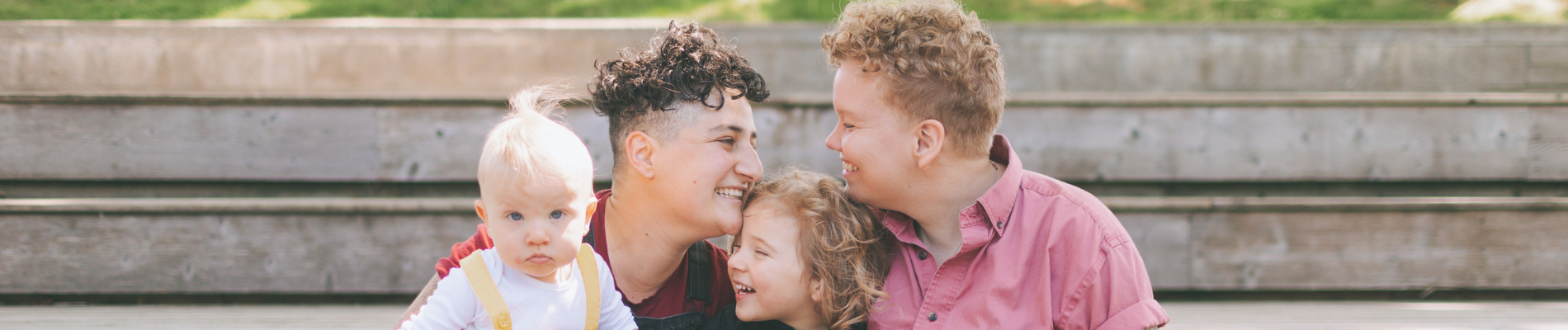 family - with two moms and two young children