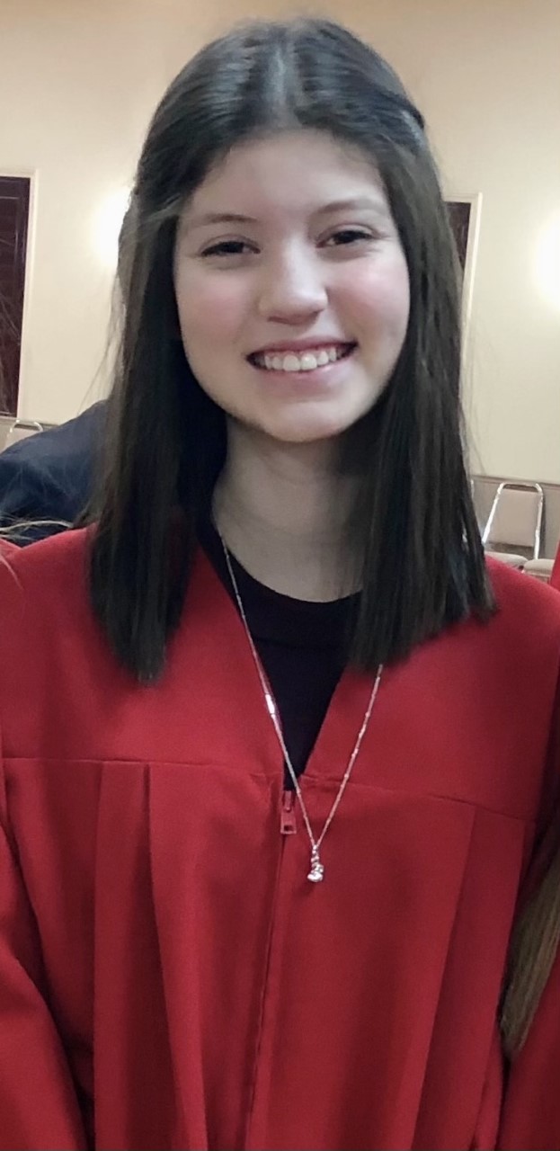 young girl in graduation gown