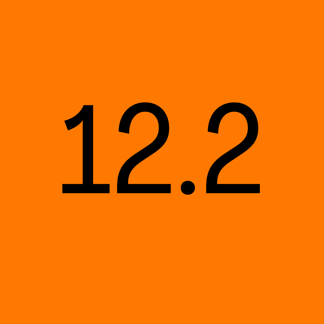 the number 12.2 in an orange box