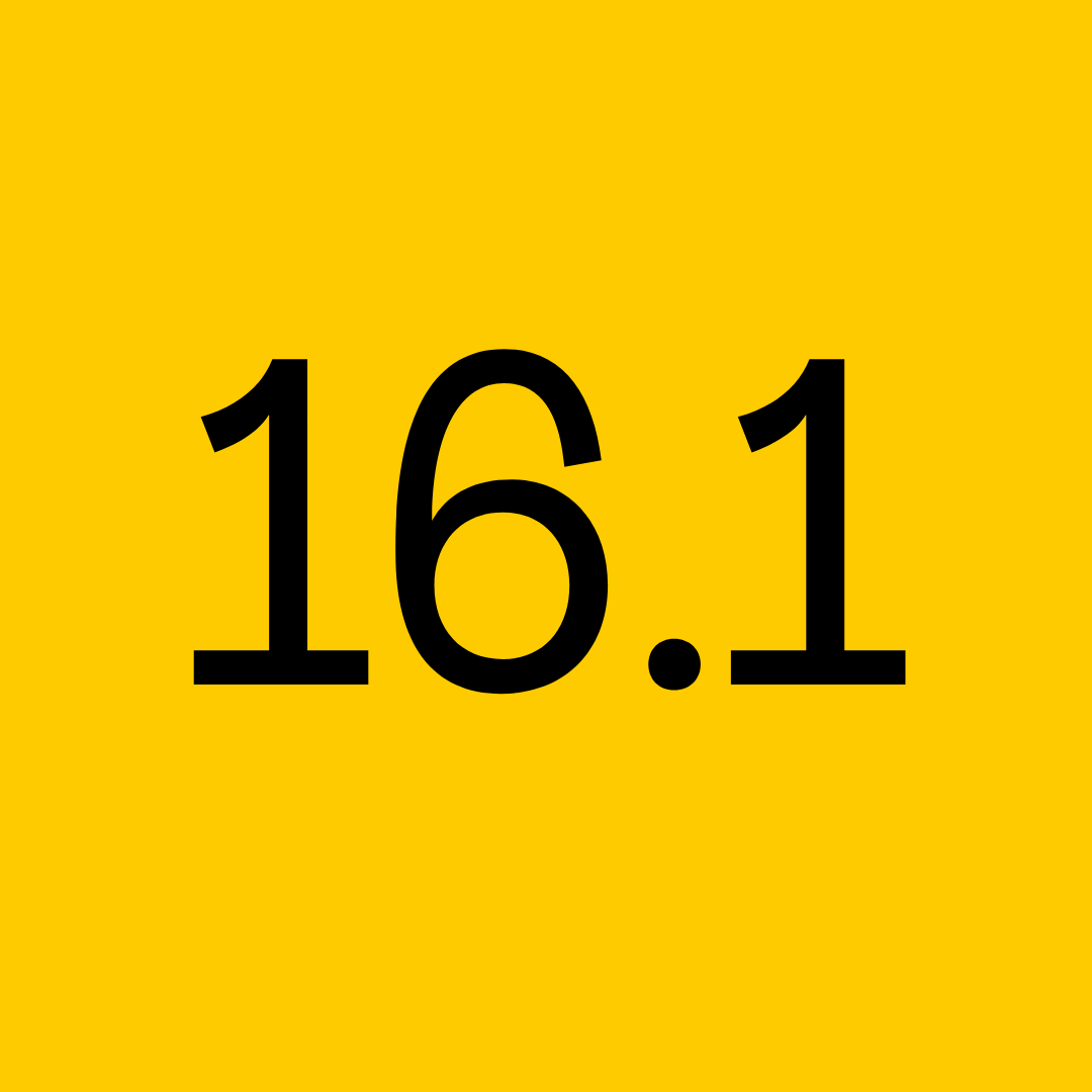 the number 16.1 in a yellow box