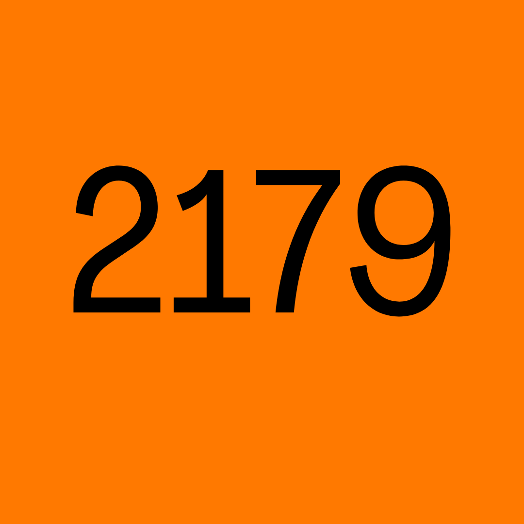 the number 2179 in an orange box
