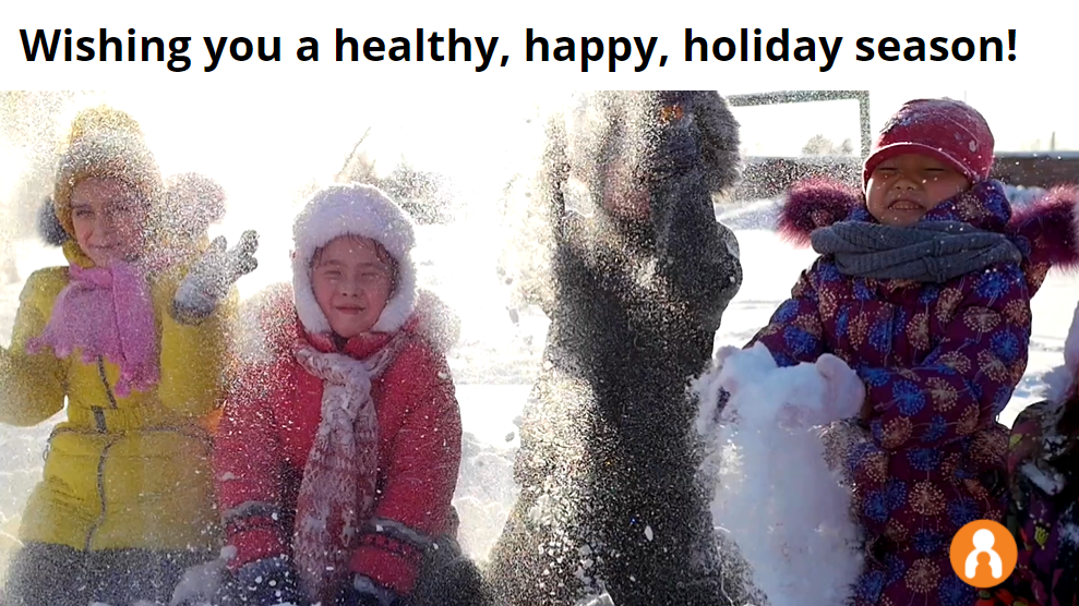 children throwing snow up in the air